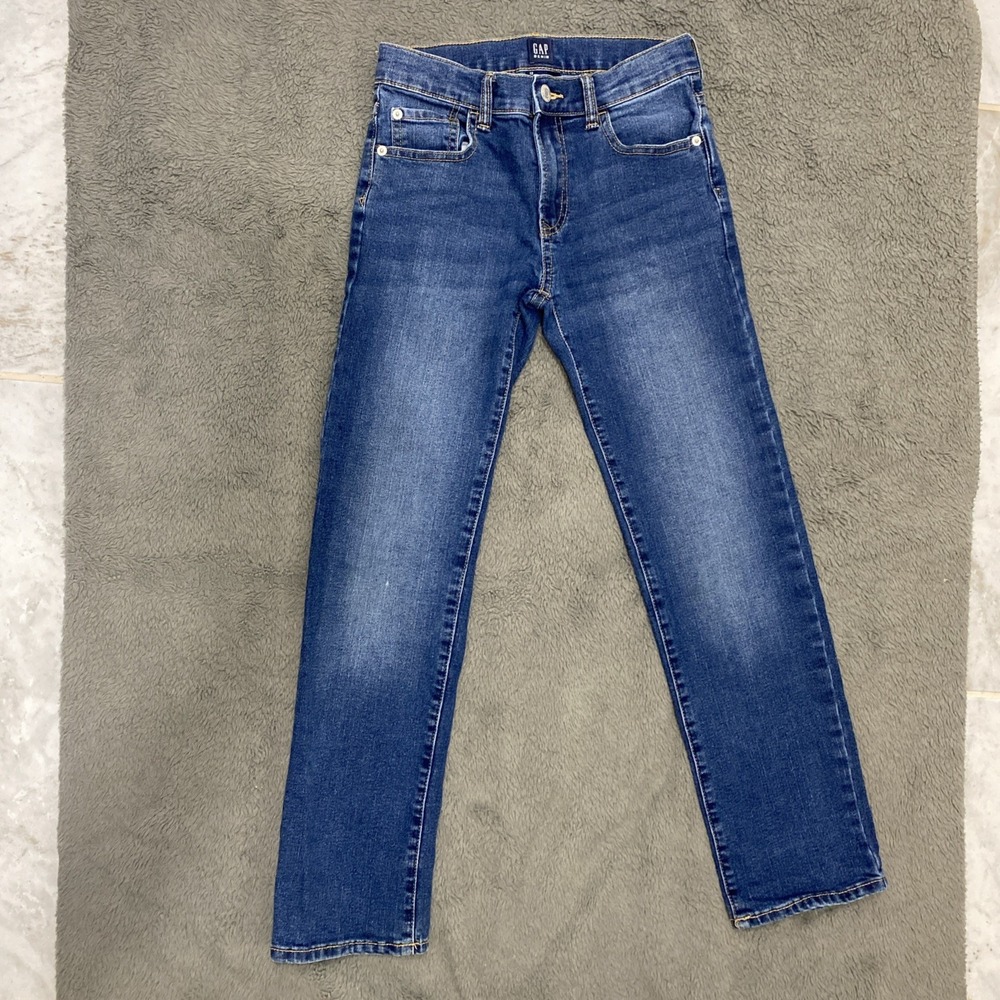 Gap Denim Boys Jeans Regular Stretch Straight Dark Wash Size‎ 12